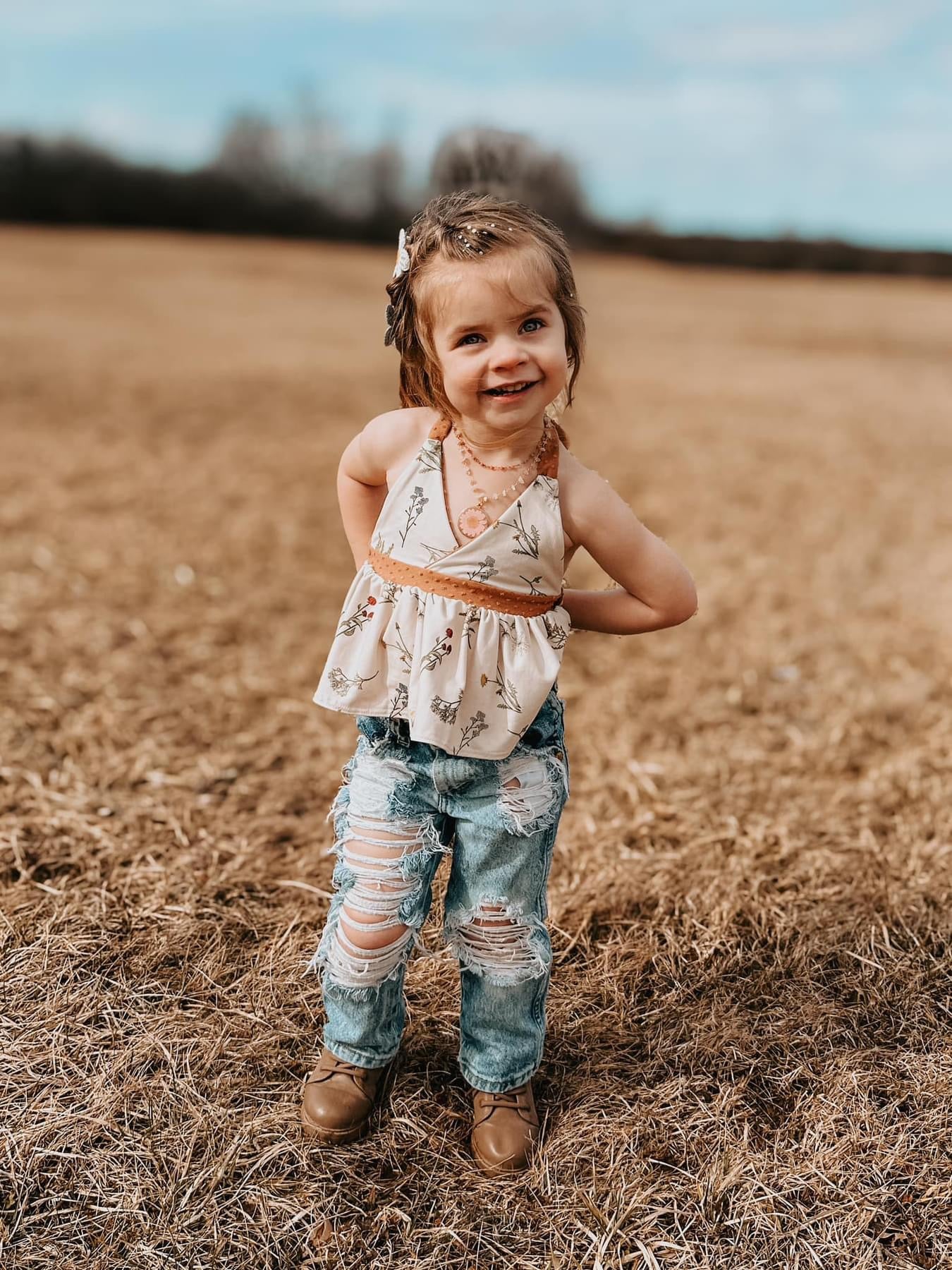 Vintage floral Kimmy top