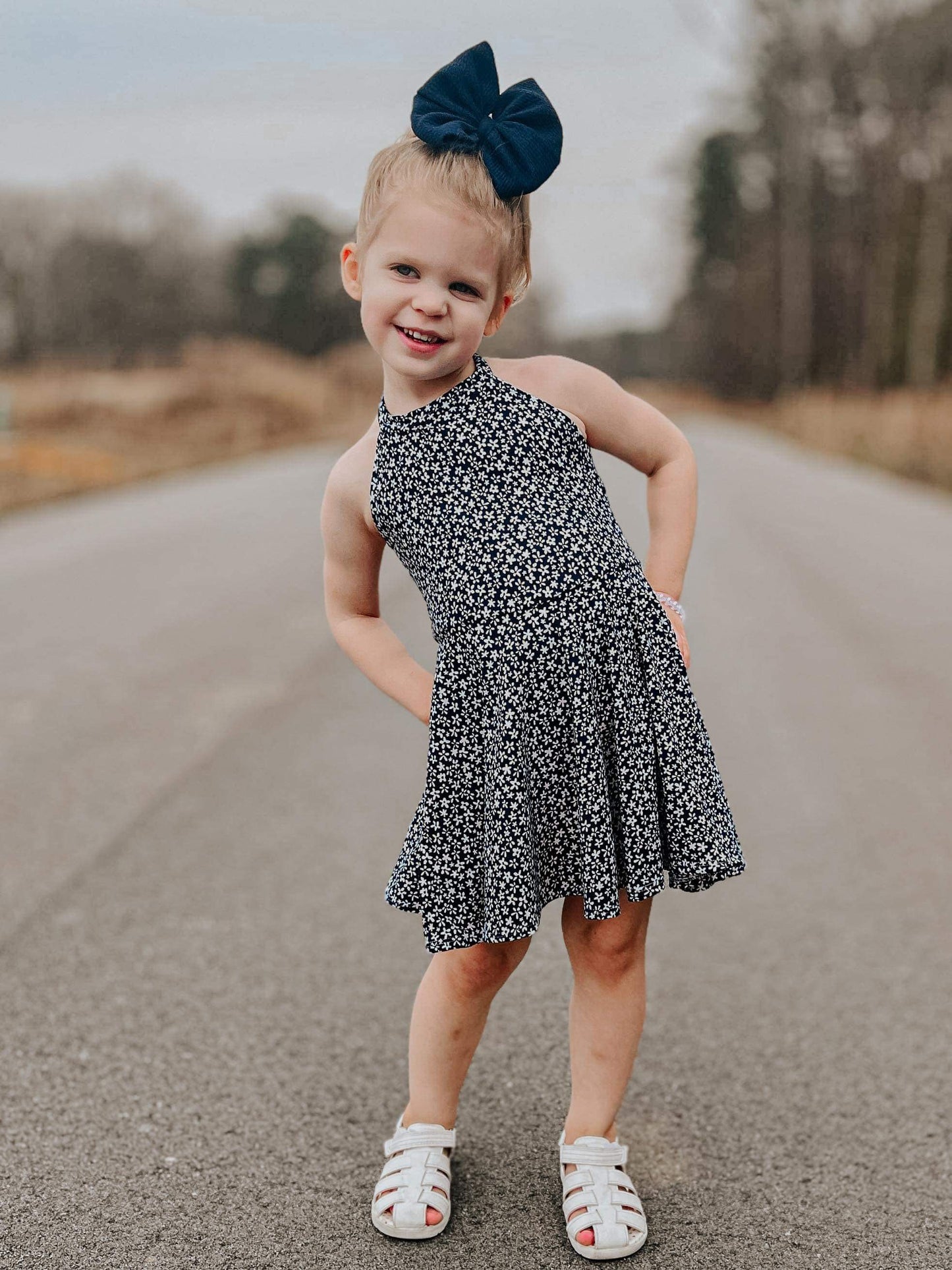 Flower child halter dress